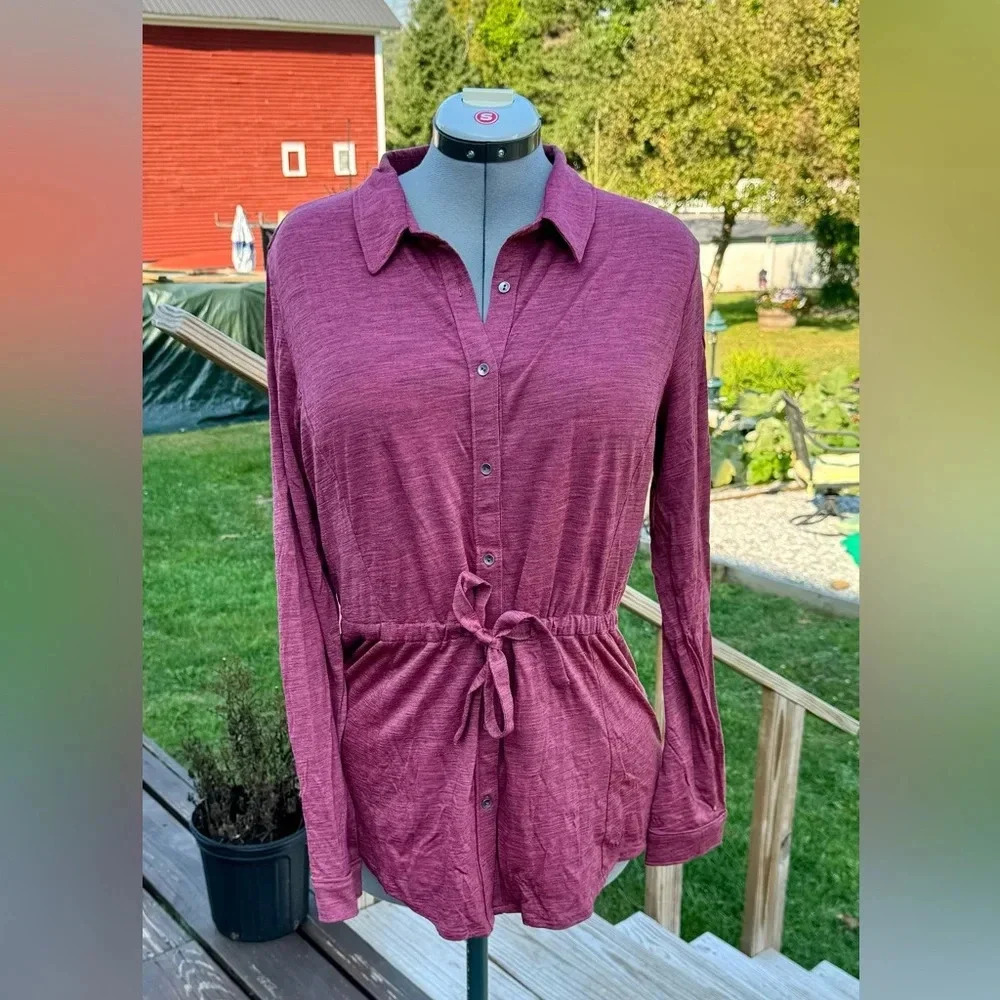IBEX Excellent Condition Merino Wool Tunic Top Drawstring Blouse IBEX WOMEN